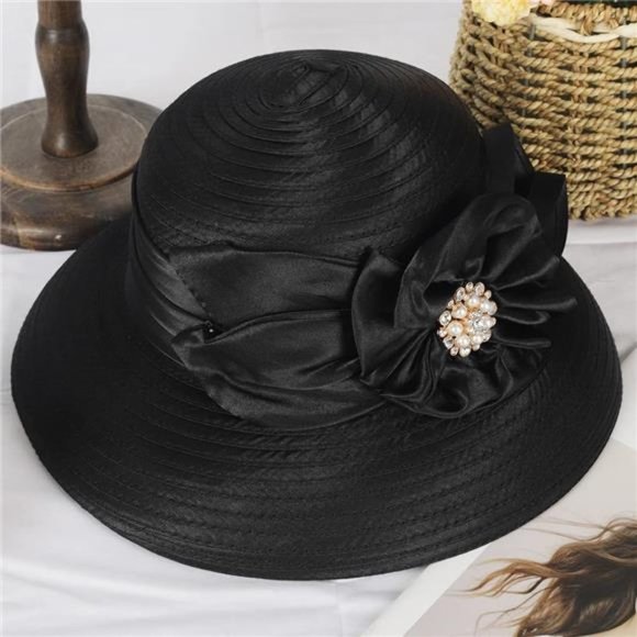 DERBY Cloche Hat for Lady Ss38 Black main image 4